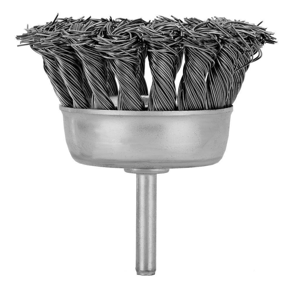 Щетка для дрели, 65 мм, чашка со шпилькой, крученая металлическая проволока Matrix (74468)