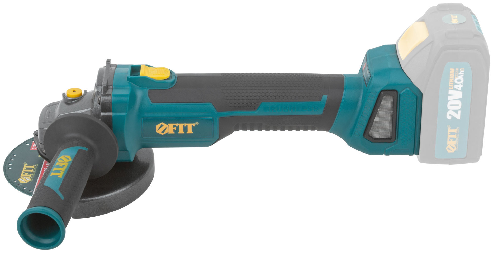 Шлифмашина угловая акк. 20 В; 3500/8500 об/мин; КлК 125 мм; 1,7 кг; 2 частоты вращения; бесщеточный, без АКБ; кор. (79914)