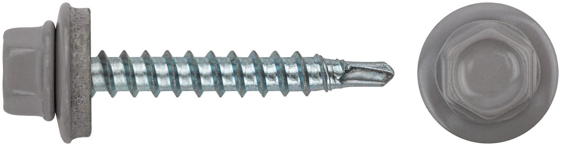 Шурупы кровельные со сверлом 4.8 х 32, серый RAL-7004 (фасовка 250шт) (23566-4)