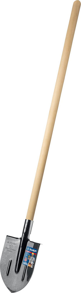 Штыковая лопата тип ЛКО 375х210х1450мм полотно рессор.сталь 1.6мм закалено c ребрами жесткости черенок высш.сорт Профессионал ЗУБР ПРОФИ-5 39455