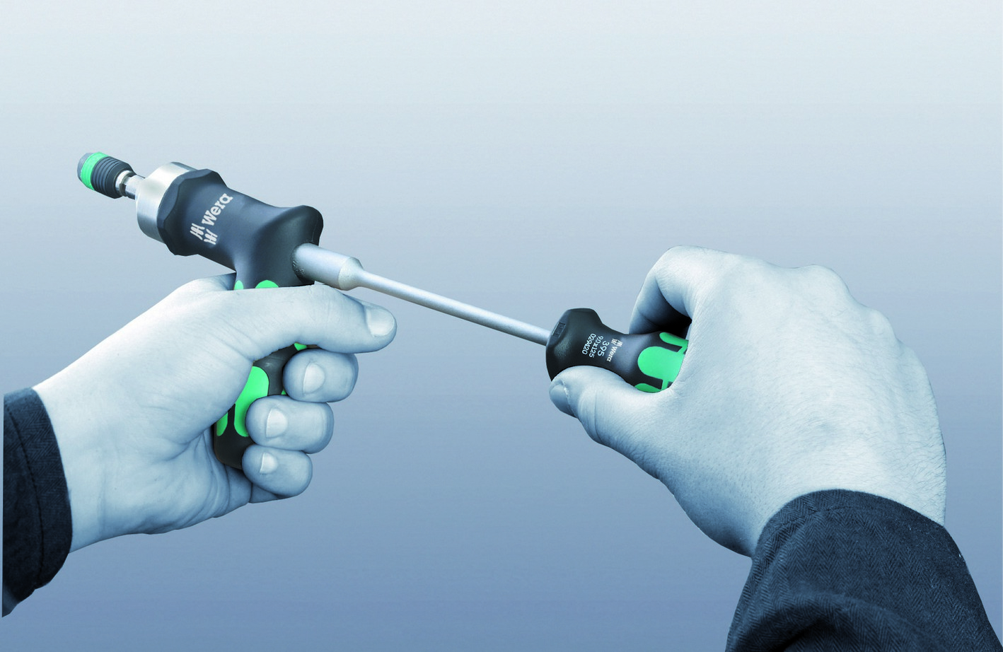 Отвёртка-битодержатель динамометрическая 0.1 Нм для серийных операций патрон Rapidaptor 1/4 D6.3/F6.3 Pre-Set Kraftform серия 7450 Wera WE-074790