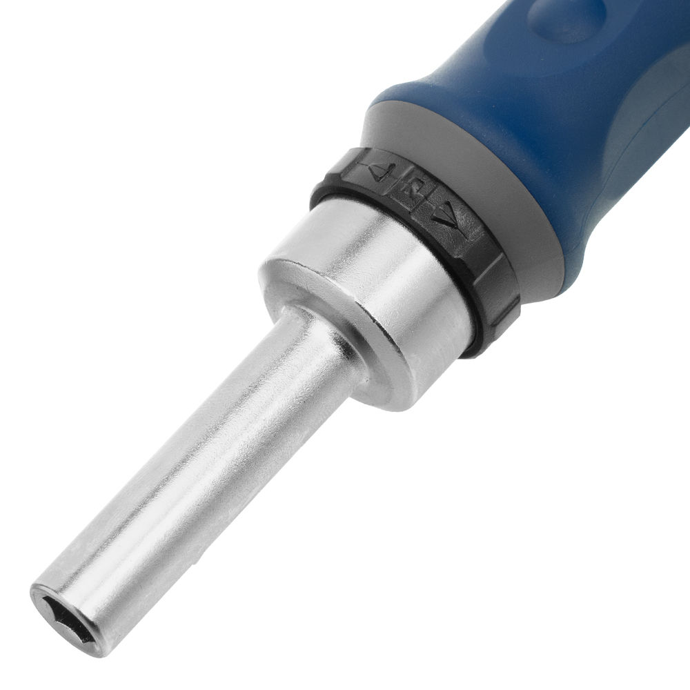 Отвертка реверсивная с набором бит и торцевыми головками, 35 шт, CrV Сибртех