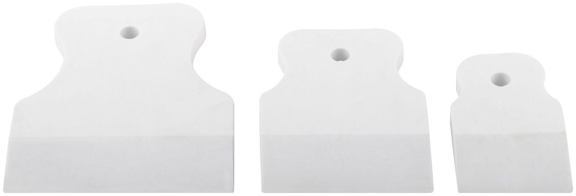 Шпатель резиновый белый, набор 3 шт.(40/60/80 мм) (06867)