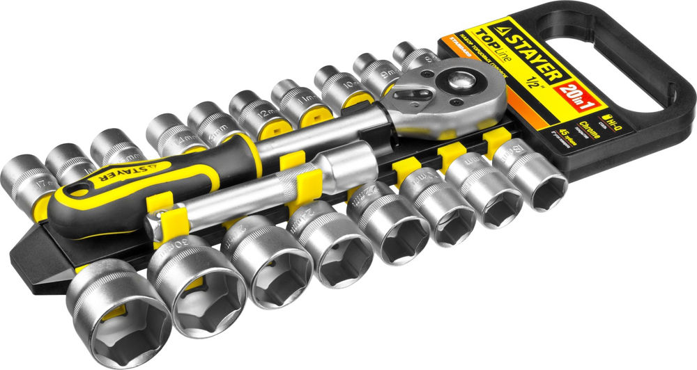 Набор торцовых головок 20 предм., (1/2) RSS 20L STAYER 27750-H20