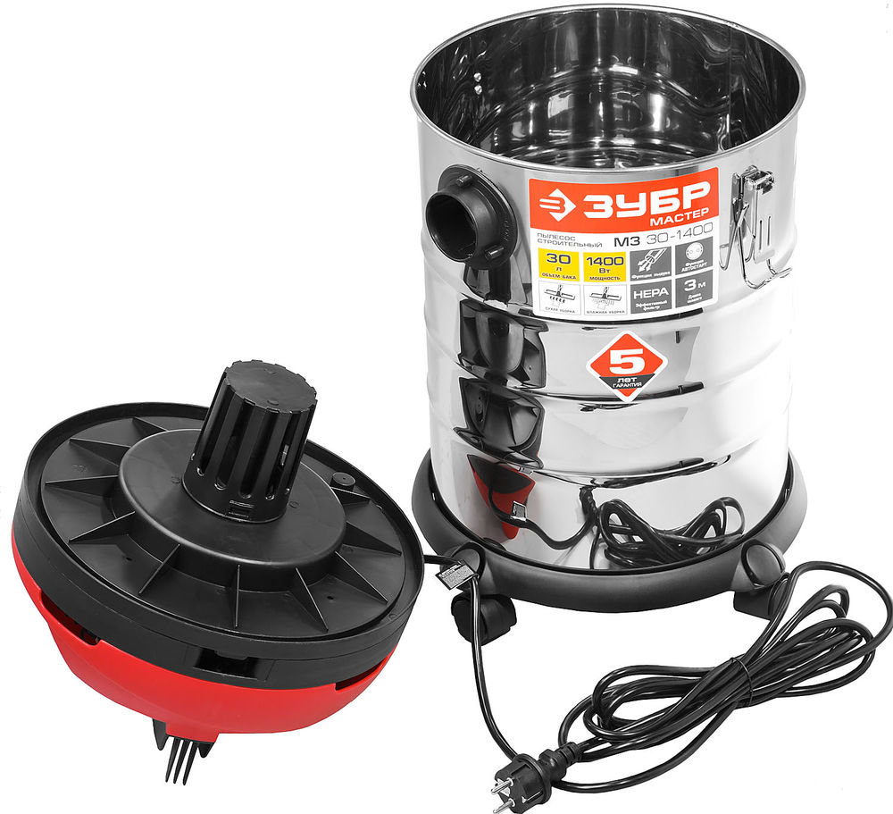 Строительный пылесос М3, 30 л, 1400 Вт ЗУБР ПУ-30-1400 М3