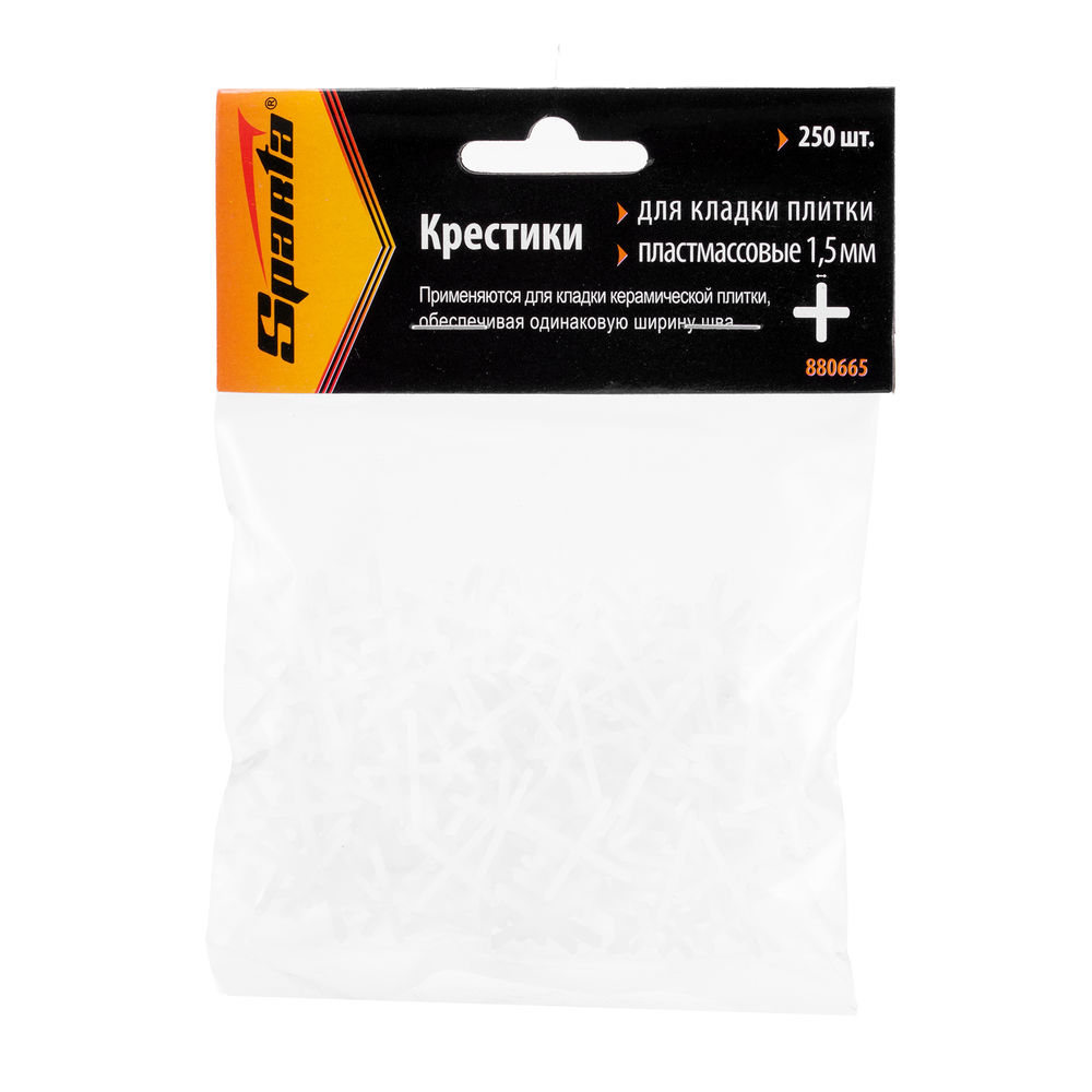 Крестики, 1.5 мм, для кладки плитки, 250 шт Sparta (880665)