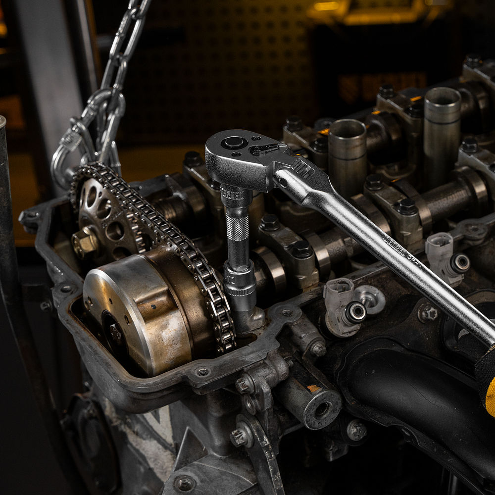 Набор инструментов, 1/2, 1/4, 3/8, CrV, S2, пластиковый кейс, 144 предмета Denzel