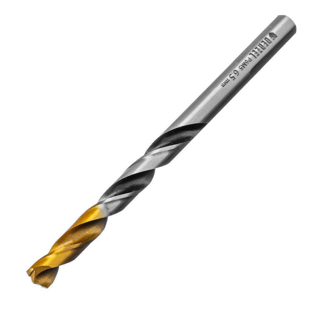 Сверло спиральное по металлу 6,5 x 93мм, Р6М5, Golden Tip, многогранная заточка Denzel (718279)
