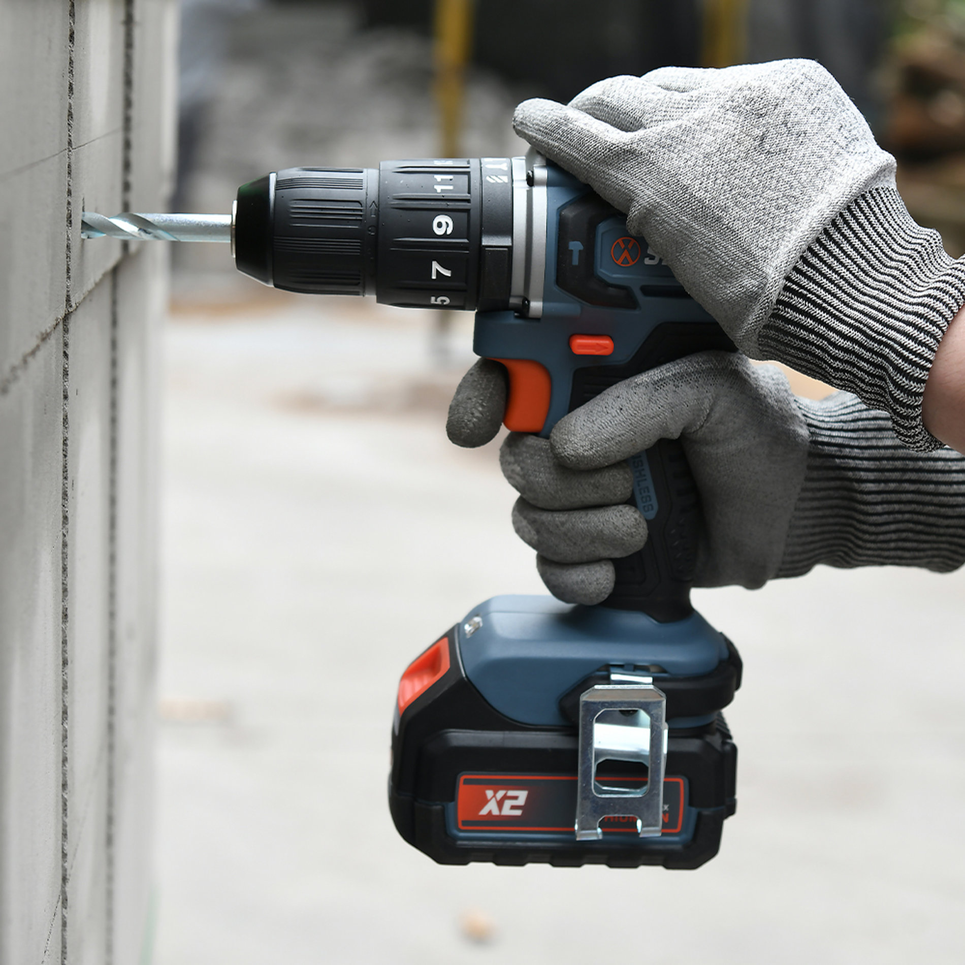 Ударная дрель-шуруповерт, 60 Нм, 2х2,5Ач, ЗУ, кейс X2 20В