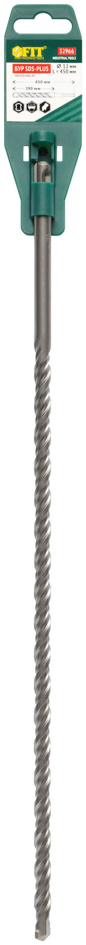 Бур по бетону SDS PLUS с двойной резьбой 12х450 мм (32966)