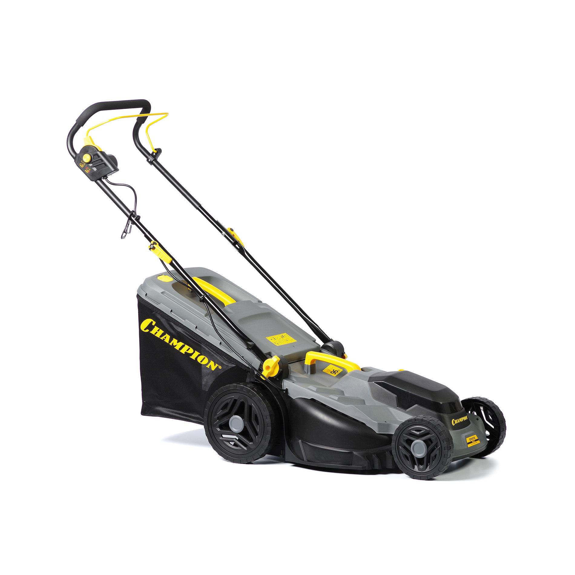 Газонокосилка эл. CHAMPION EM4318 (1,8 кВт пласт.+ткань травосб. 52л ширина 430мм 30-75мм, 12,9кг) (EM4318)
