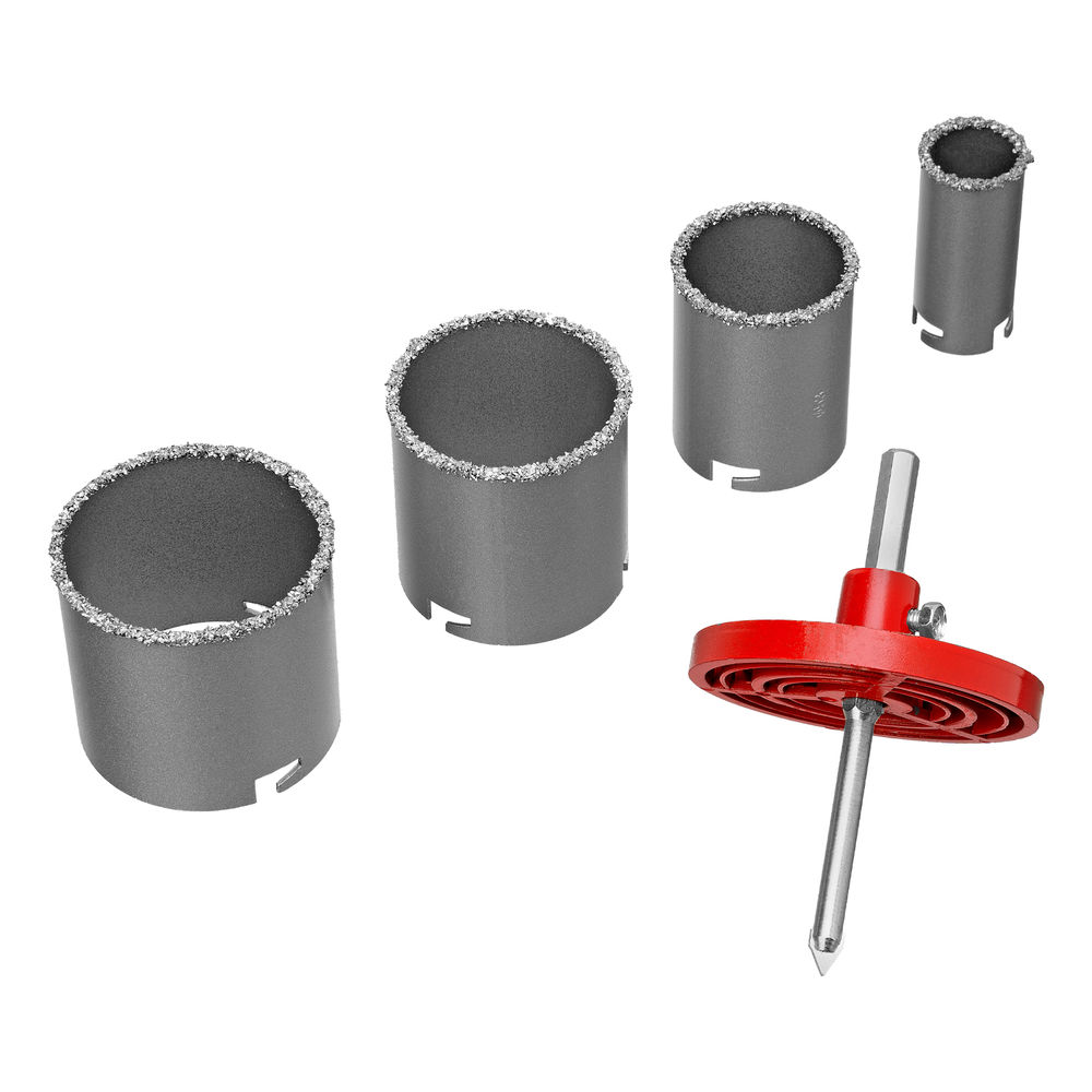 Набор коронок по керамической плитке, 33-53-67-73 мм, шестигранный хвостовик Matrix (72840)