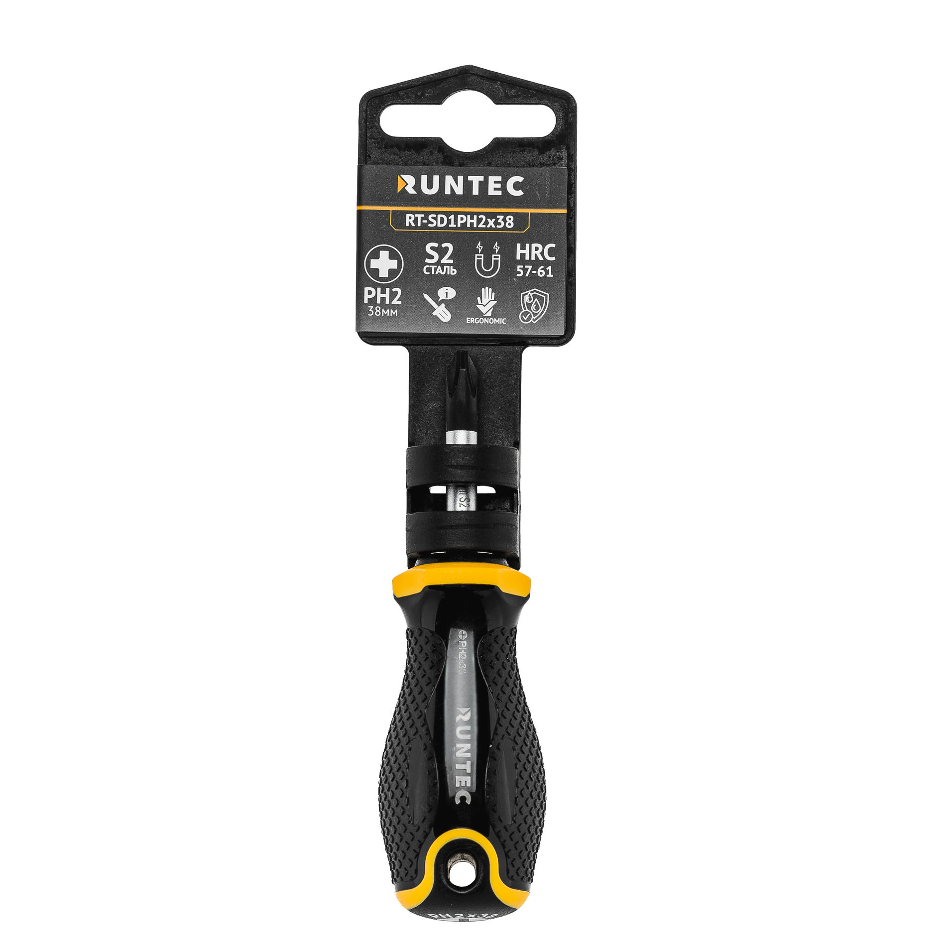 Отвертка PH2 x 38 мм S2 RUNTEC RT-SD1PH2x38