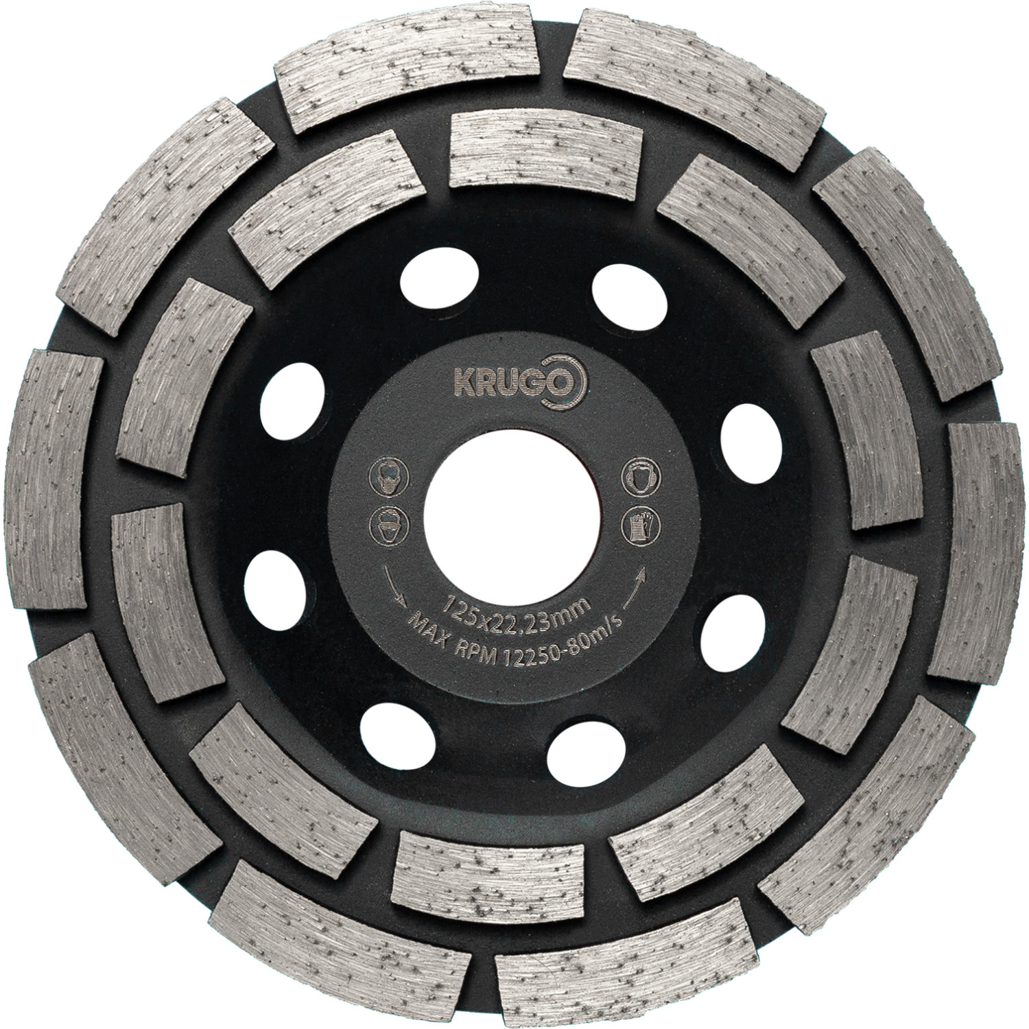 Алмазная чашка двухрядная 125 x 22.23mm KRUGO (CWD05A)