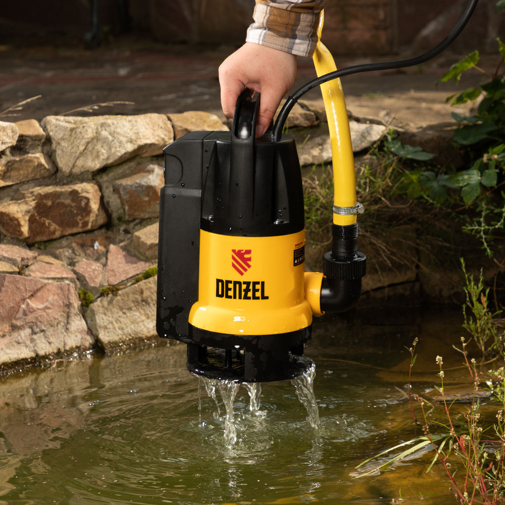 Дренажный насос DP800A, 800 Вт, подъем 5 м, 13000 л/ч Denzel (97219)