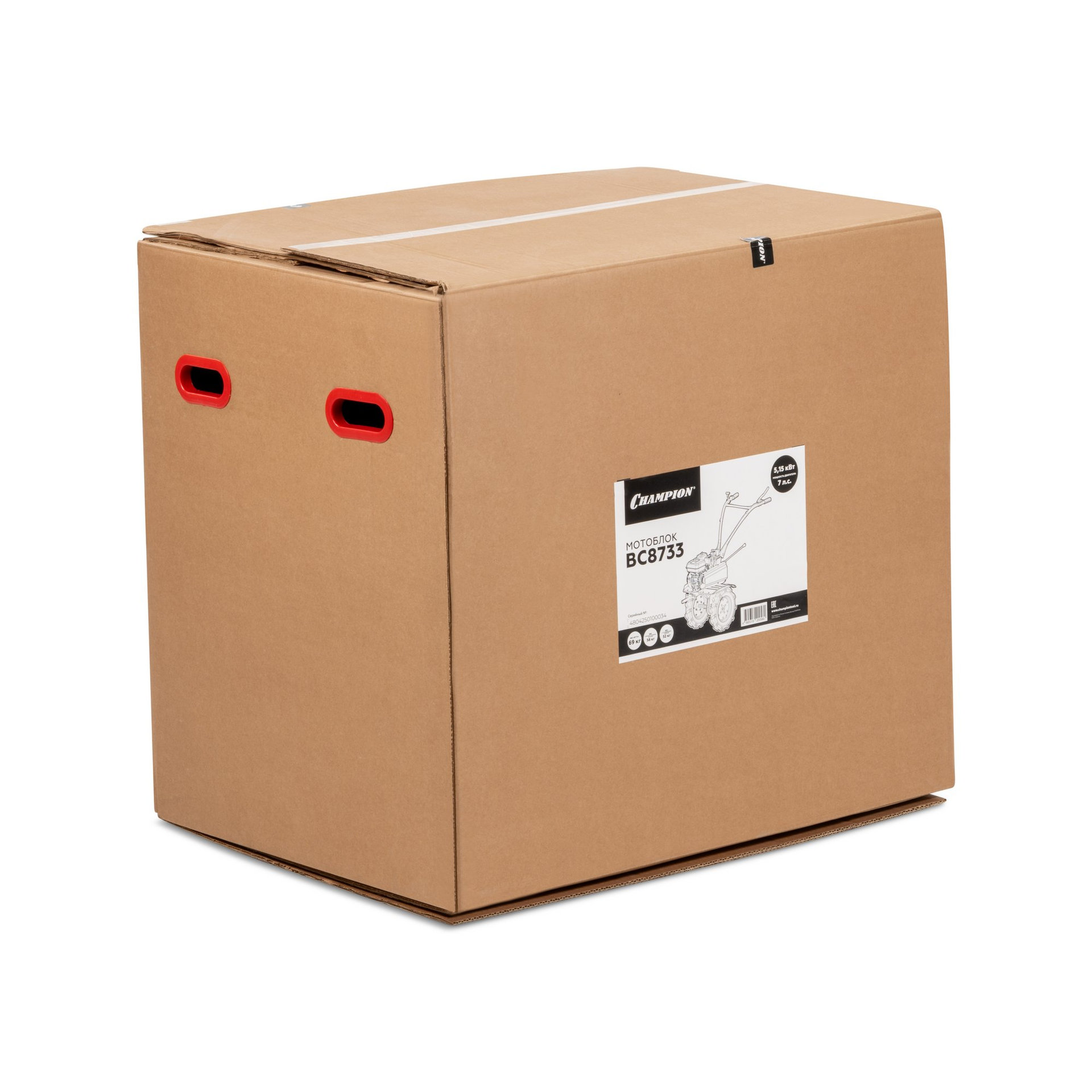 Мотоблок Champion BC8733 (7лс 2F/1R 81см 35см 3,6л 69кг, колеса 4/10 шкив) (BC8733)