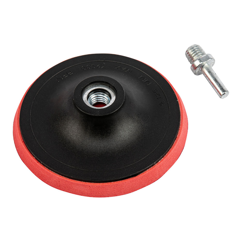 Насадка для дрели и УШМ с липучкой, 125 мм, с адаптером c М14 на d8 Сибртех (76235)