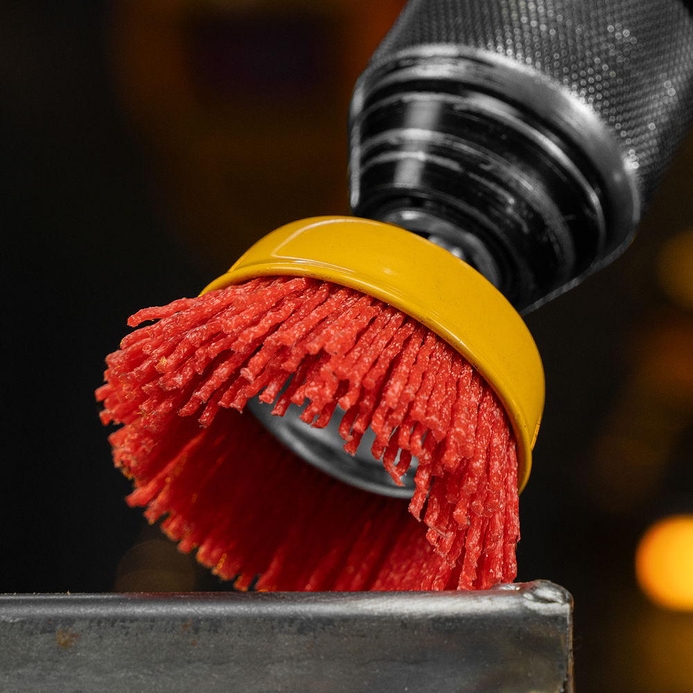 Щетка для дрели, 65 мм, Чашка, со шпилькой, нейлоновая щетина Denzel (74435)