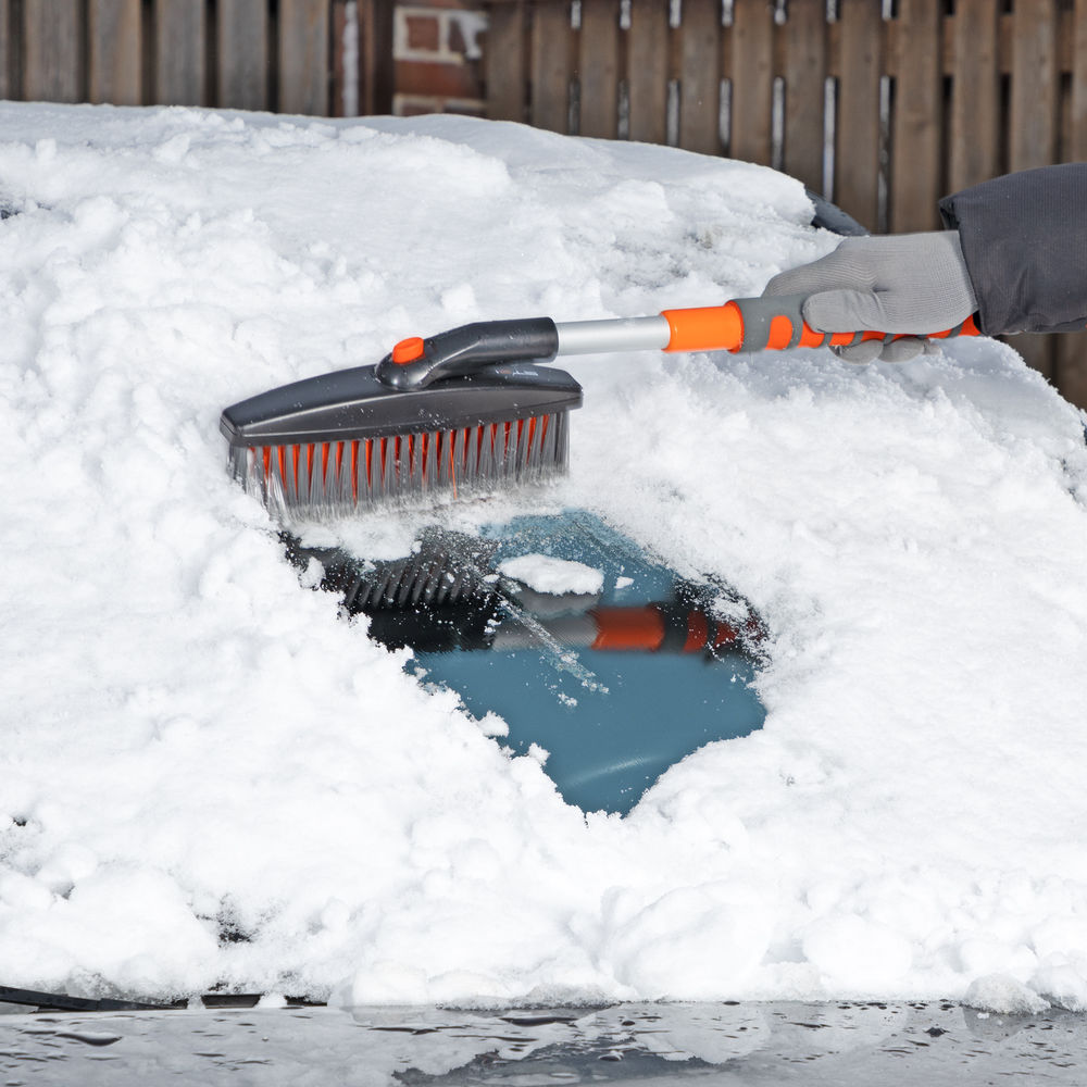 Щетка-сметка для снега со скребком телескопическая Stels (55313)