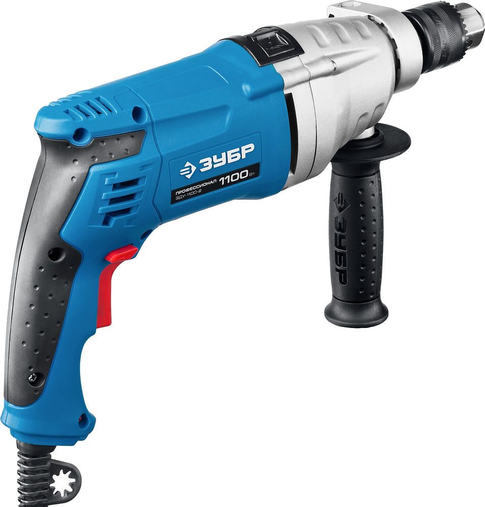 Дрель ударная 1100 Вт 13 мм 2 скорости мет. корпус Профессионал ЗУБР ЗДУ-1100-2 ЭРМКМ2