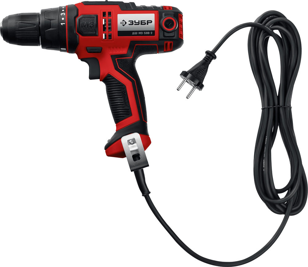 Дрель-шуруповерт сетевая 500 Вт 45 Н·м ЗУБР ДШ-М3-500-2