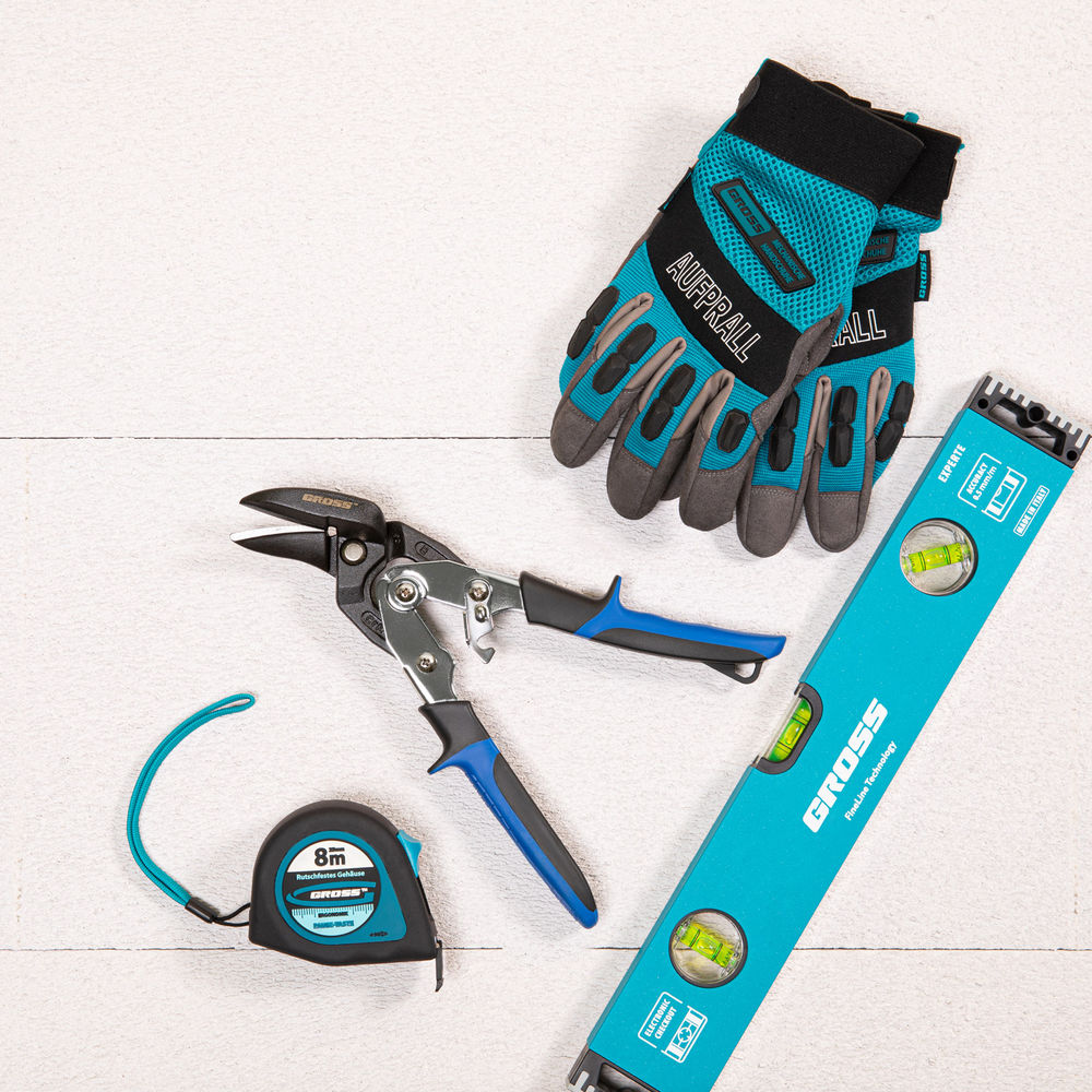 Ножницы по металлу Piranha, усиленные, 255 мм, прямой и правый рез, сталь СrMo, двухкомпонентные рукоятки Gross