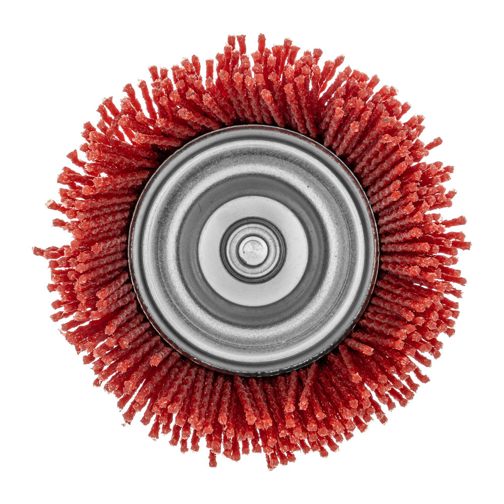 Щетка для дрели, 75 мм, Чашка, со шпилькой, нейлоновая щетина Denzel (74436)