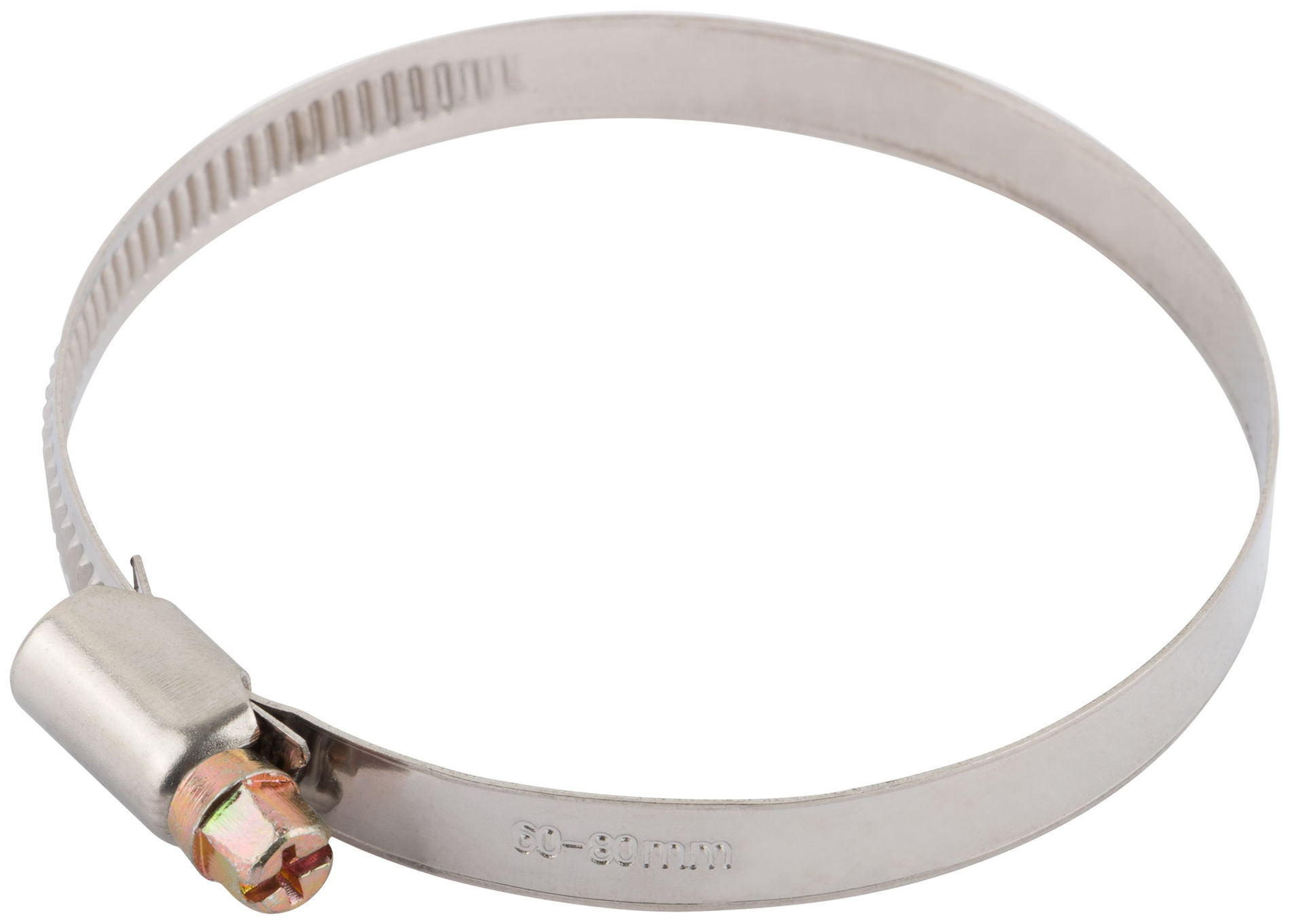 Хомут обжимной (нержавеющая сталь со сваркой) 60-80 мм (64287)