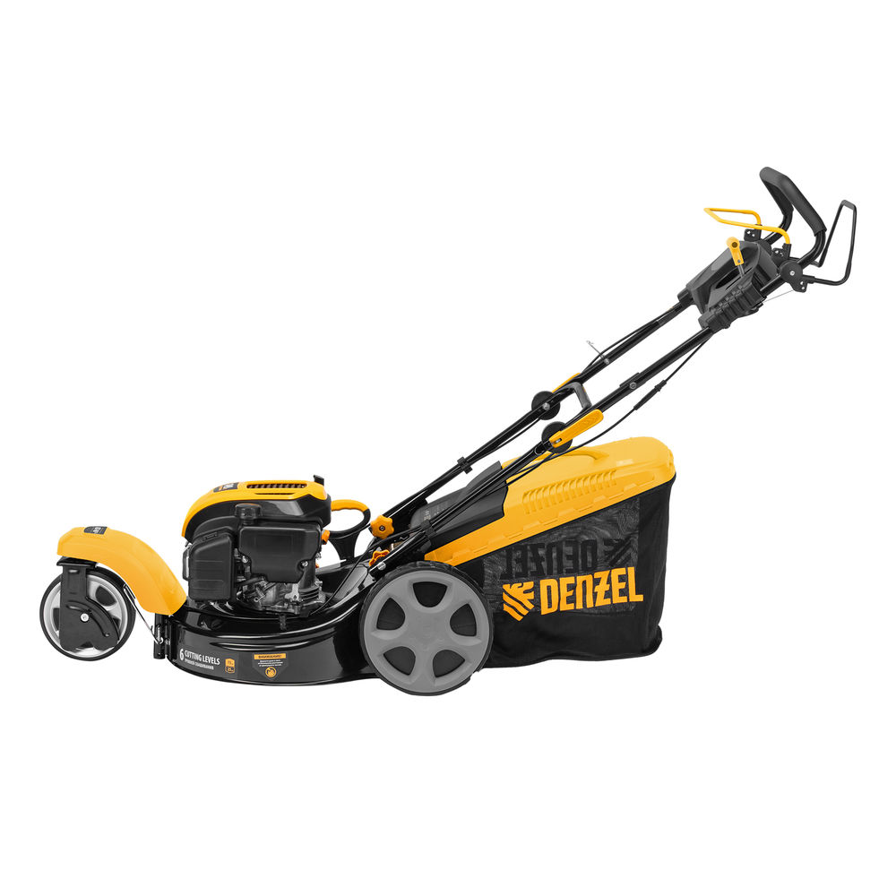 Бензиновая газонокосилка GLT-460SP-T, Trike 149 см3, 46 см, привод, панель, 60л Denzel  (58810)