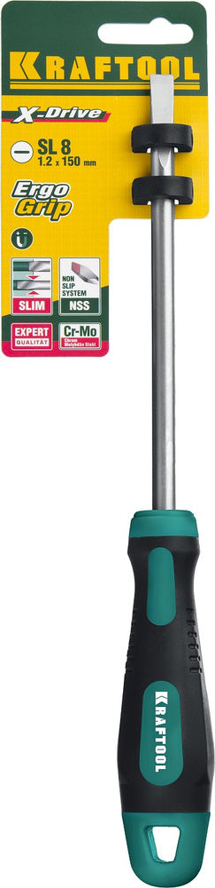 Отвертка SL8 x 150 Х-Drive KRAFTOOL 250071-8.0-150
