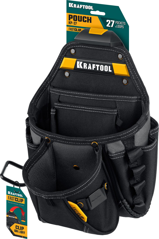 Сумка поясная 350 х 260 мм с быстросъёмным креплением FastClip KP-27 KRAFTOOL 38773