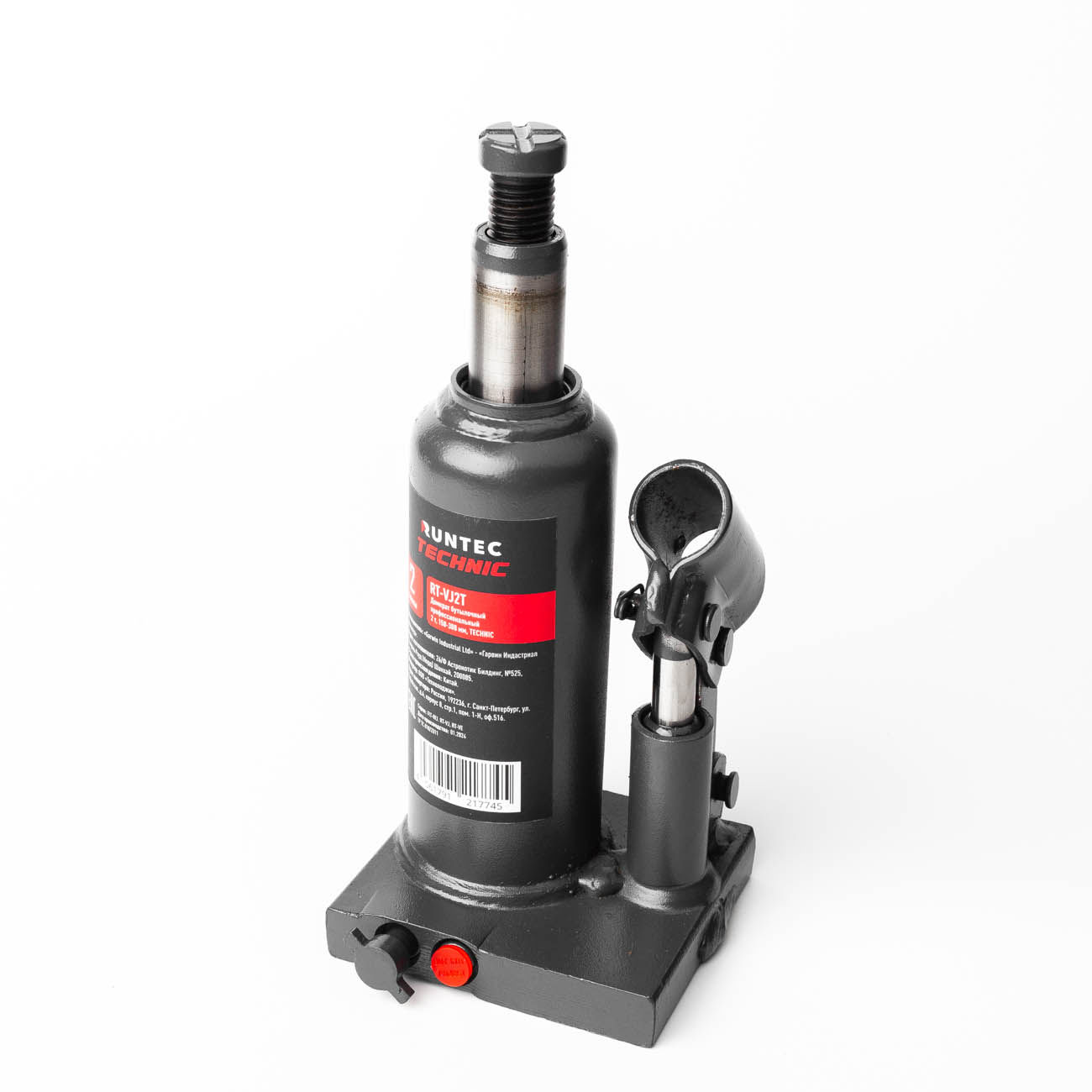 Домкрат бутылочный профессиональный 2 т, 158-308 мм TECHNIC RUNTEC RT-VJ2T