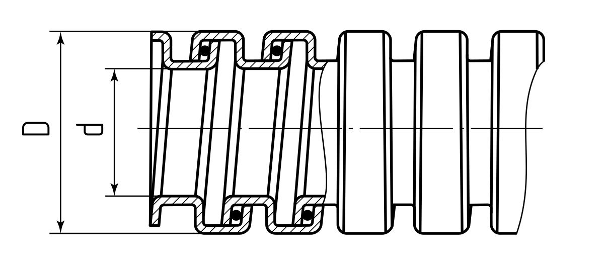 Металлорукав Р3-ЦХ 50 с протяжкой (Fortisflex) (77880)