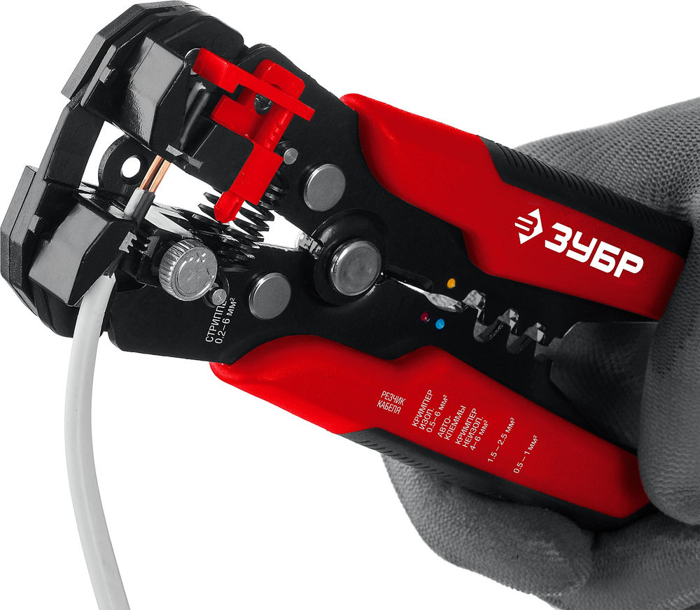 Автоматический стриппер с винтом микронастройки 0.2 - 6 мм2 ЗУБР ТМ-1 22645