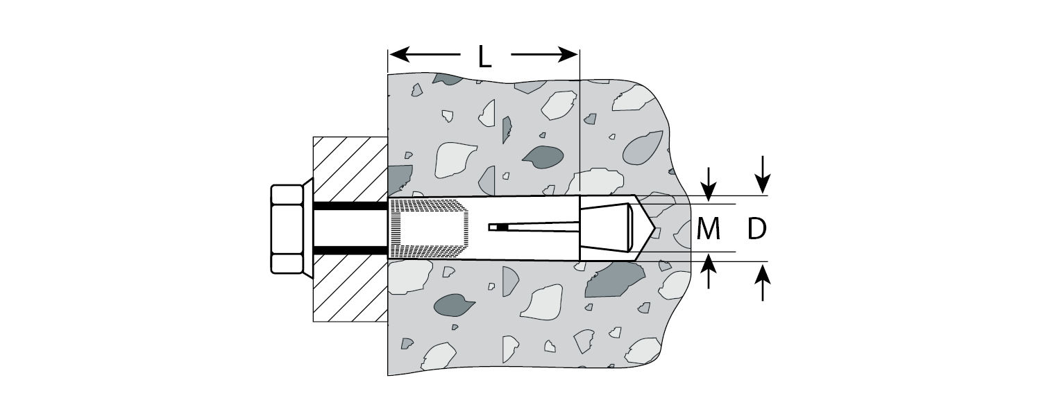 ЗУБР 12 х 52 мм, 1 шт, анкер с клином (4-302076-12-052)