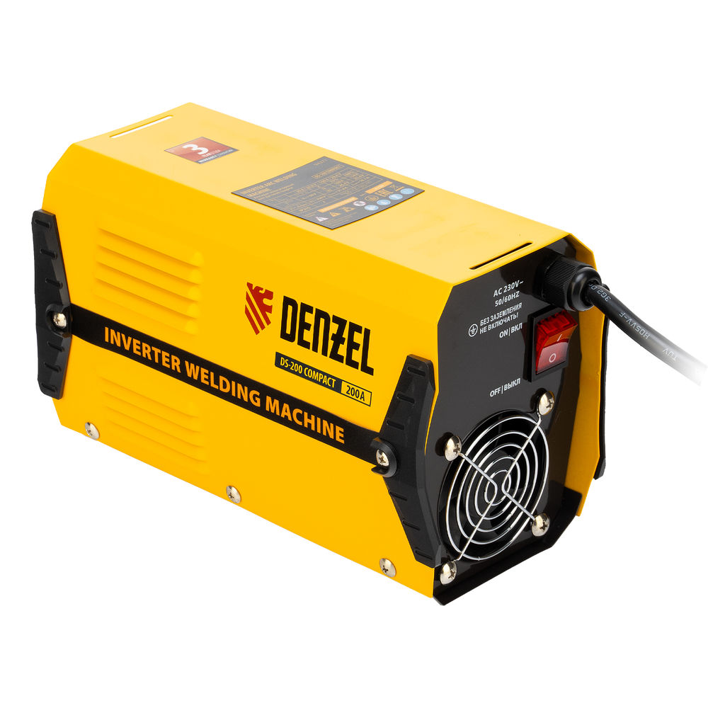 Аппарат инверторный дуговой сварки DS-200 Compact, 200 А, ПВ 70%, диаметр электрода 1.6-5 мм Denzel (94373)