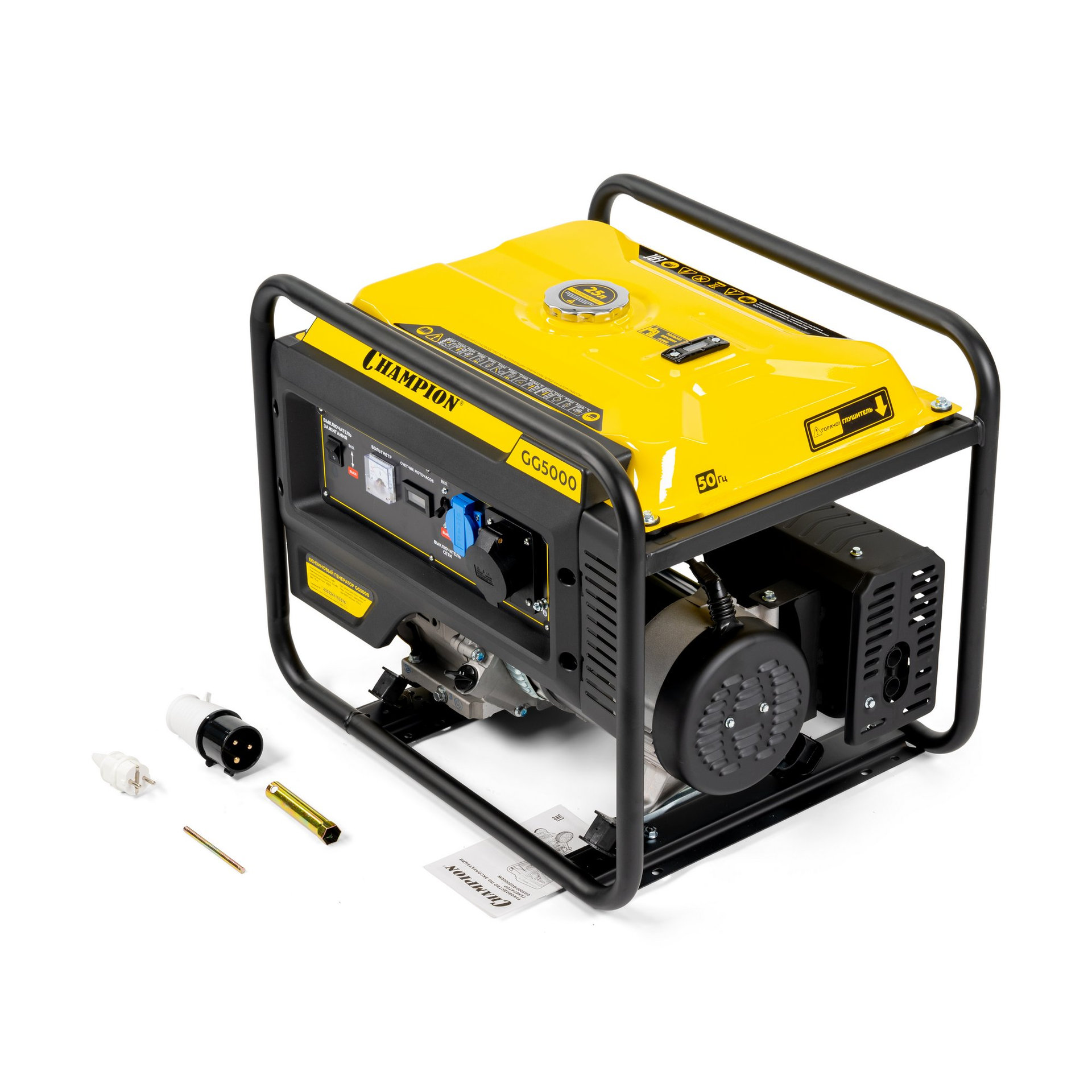 Генератор CHAMPION GG5000 (5/5,5кВт 15лс 25л 71кг счетчик) (GG5000)