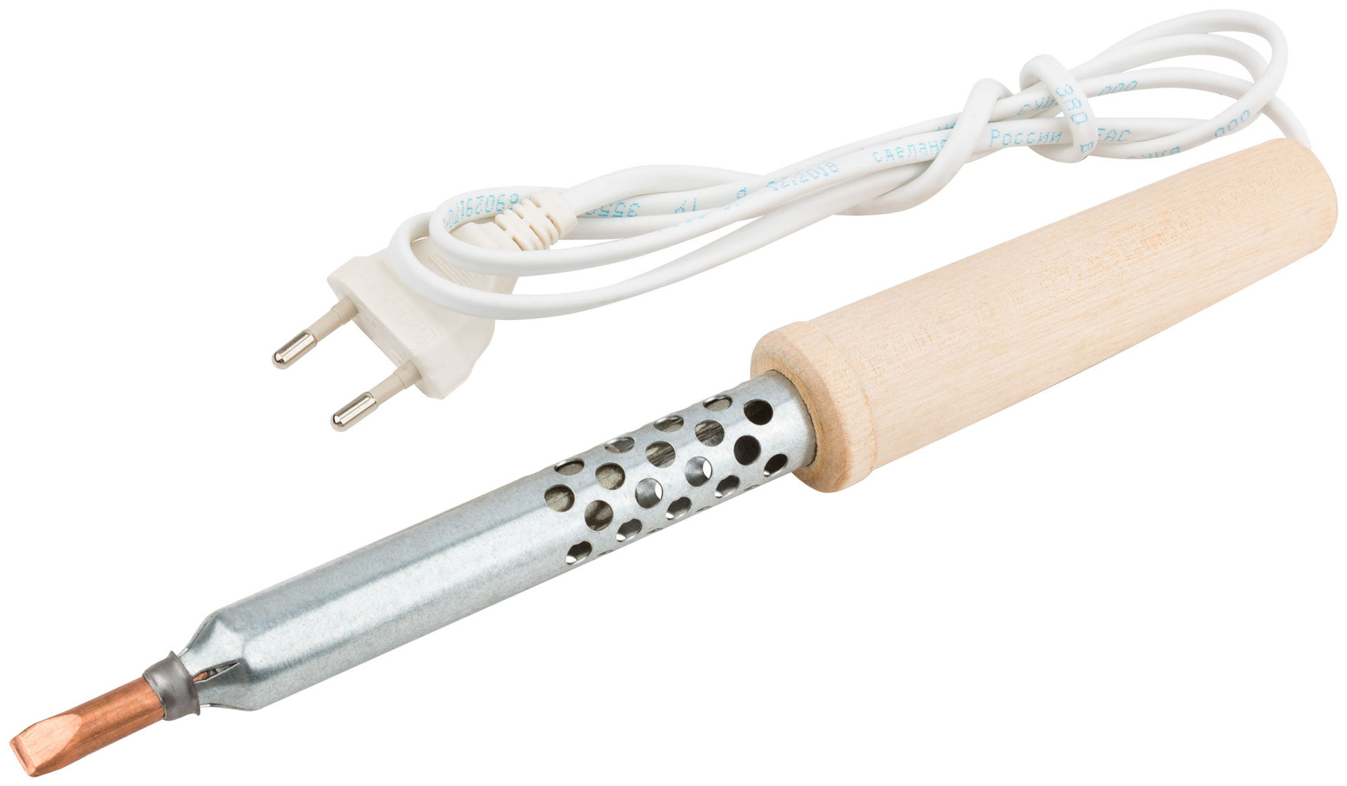 Паяльник 220 В, деревянная ручка 80 Вт (60508)