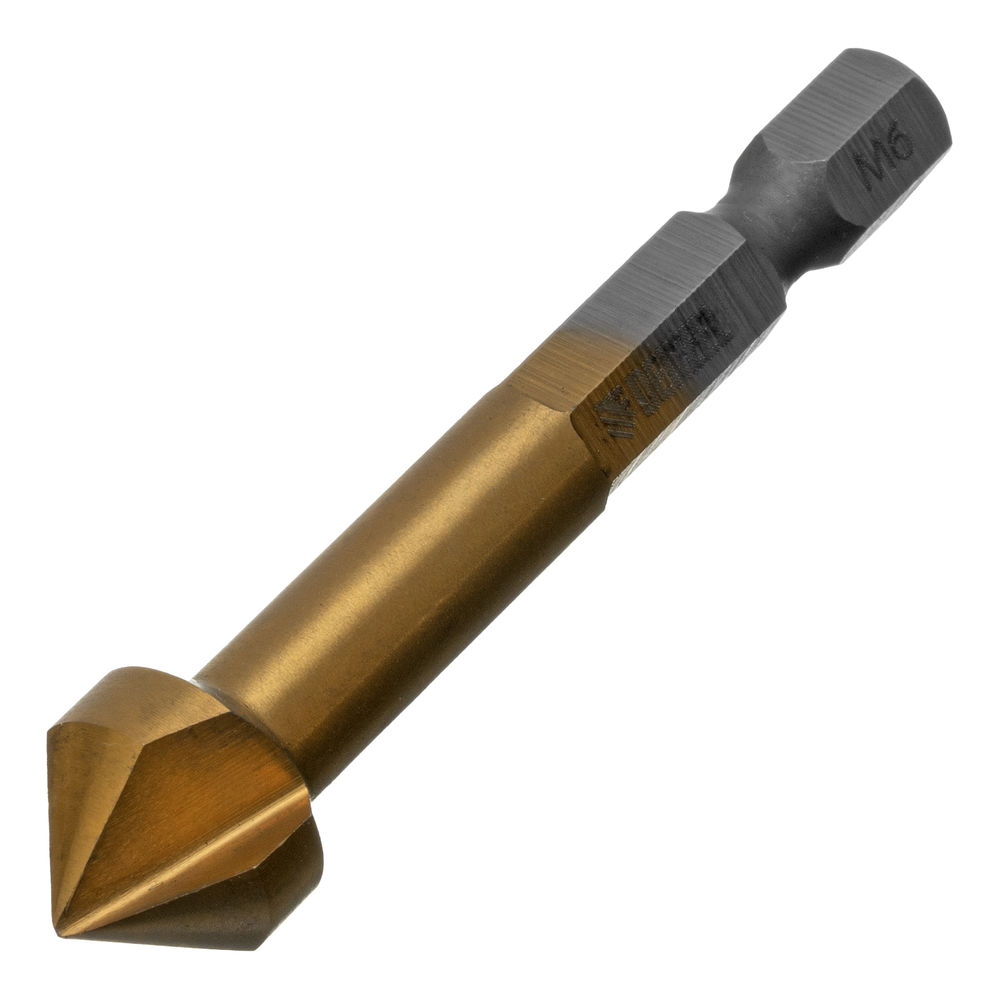 Зенковка конусная под М6, HSS, по металлу, 6-гранный хвостовик Denzel (72307)