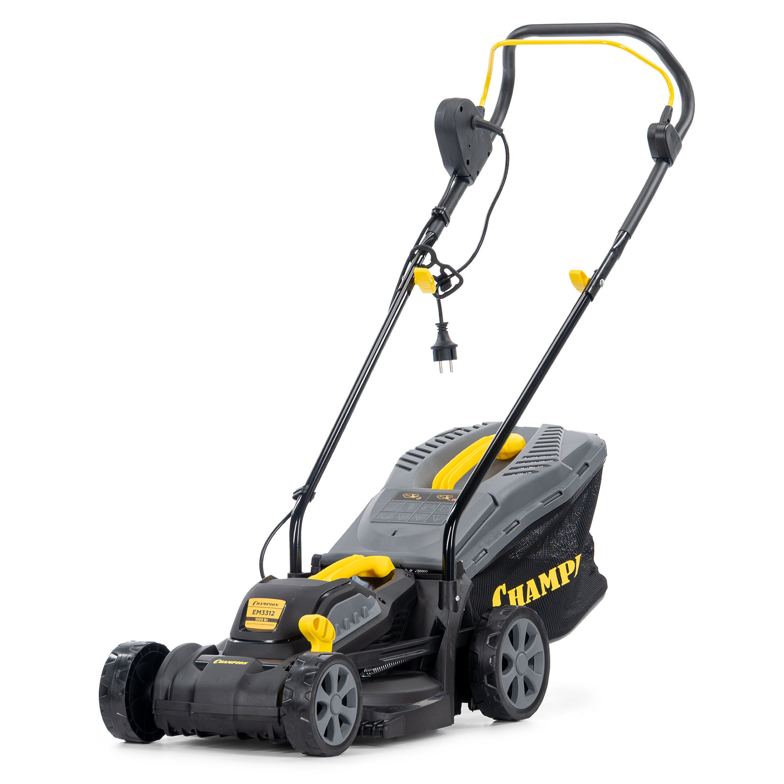Газонокосилка эл. CHAMPION EM3312 (1,2 кВт травосб. 30л ширина 330мм 25-65мм, 8,5кг) (EM3312)