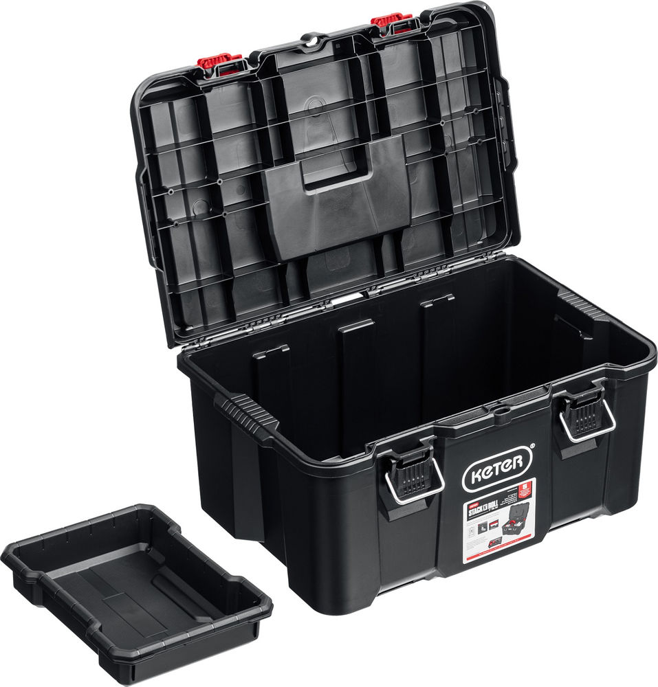 Ящик пластиковый 525 х 345 х 260 мм (21) с крышкой STACKNROLL KETER 38398