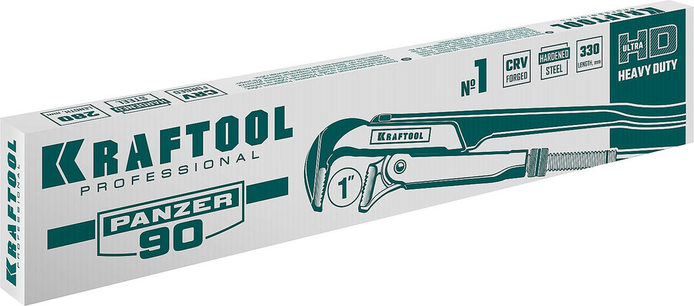 Трубный ключ с прямыми губками PANZER-90, №1, 1, 330 мм KRAFTOOL 2734-10_z02