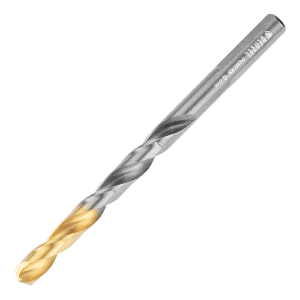 Набор сверл по металлу, 2-8мм, Р6М5К8-TiN, Golden Tip, 6 шт Denzel (723004)