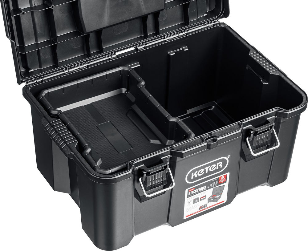 Ящик пластиковый 525 х 345 х 260 мм (21) с крышкой STACKNROLL KETER 38398