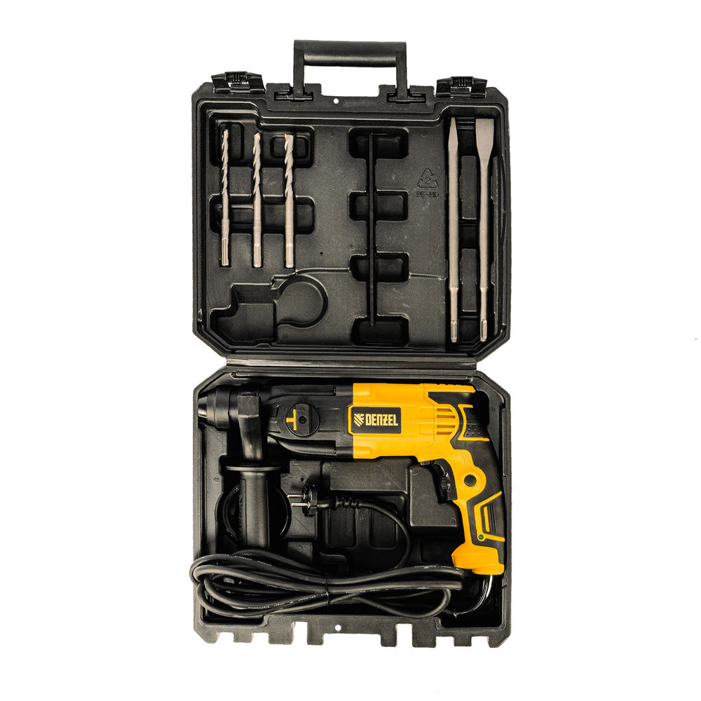 Перфоратор электрический RH-650-18, SDS-plus, 650 Вт, 2.0 Дж, 3 плюс 1 режим Denzel (26603)