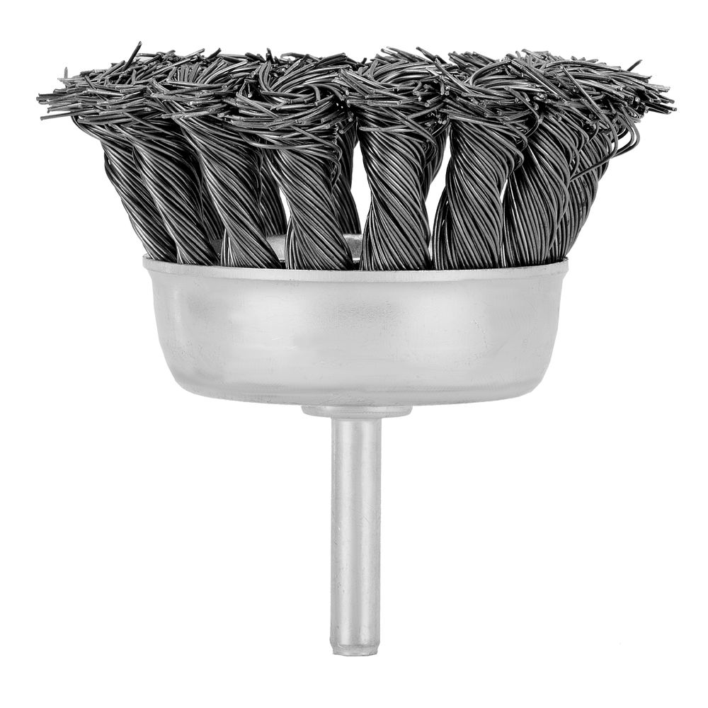 Щетка для дрели, 75 мм, чашка со шпилькой, крученая металлическая проволока Matrix (74470)