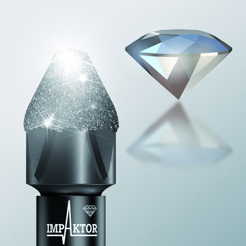 Бита ударная с внешним шестигранником 5 x 50 мм алмаз 1/4 E6.3 Impaktor Hex-Plus серия 840/4 IMP DC Wera WE-057645