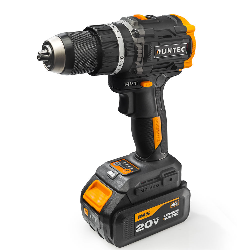 Дрель-шуруповерт ударная аккумуляторная RUNTEC PRO 13 мм, 20В, 2*4Ач, 100Нм, RUNTEC, RT-ID224