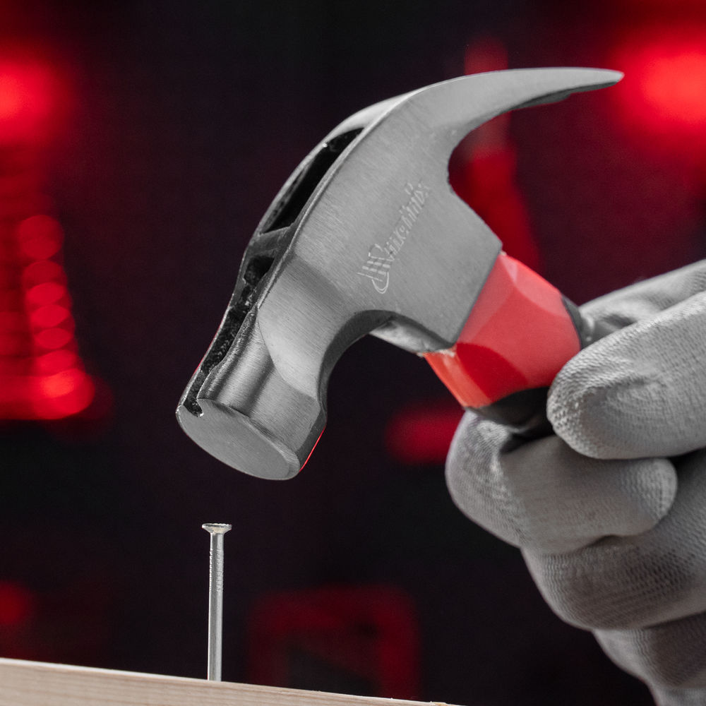 Молоток-гвоздодер мини, боек с магнитом, фибергласовая двухкомпонентная рукоятка, 250 г Matrix