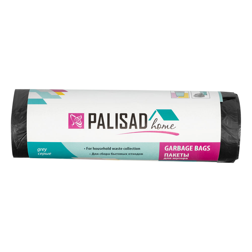 Пакеты для мусора 120 л x 10 шт. серые, Home Palisad (927135)